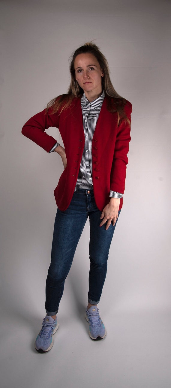 Vintage 1990s Wool Easy Mondrian Red 