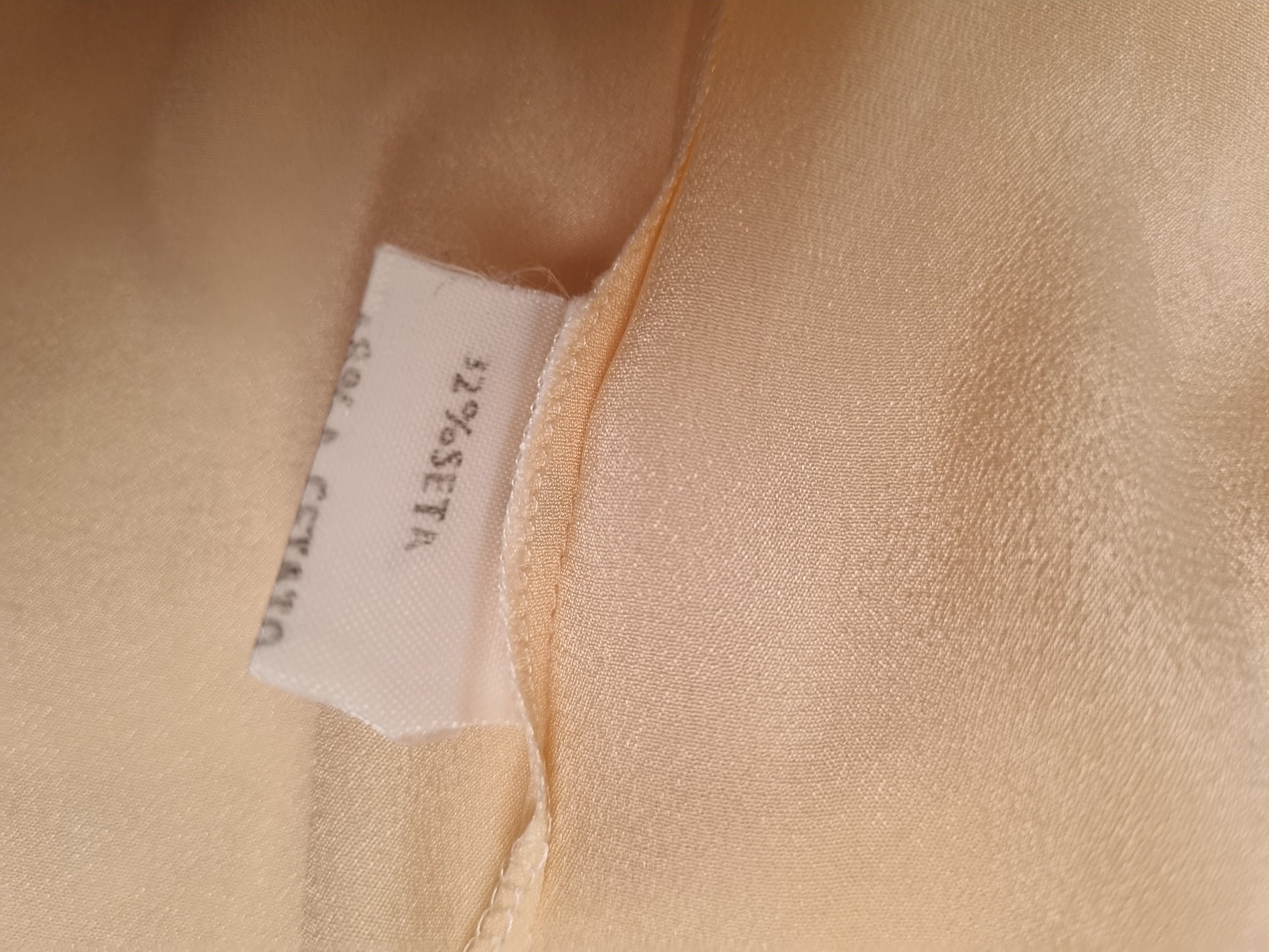 Vintage 100% Silk Eggshell Conceal Button Blouse
