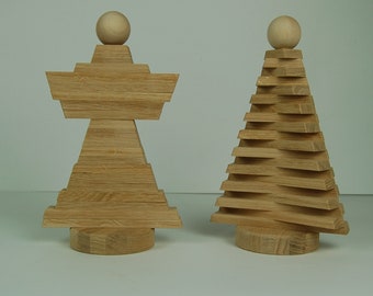 Weihnachtsbaum aus Holz Natur / 10,6 in-27cm / Holzbauer Lernspielzeug / Eichenholz / Weihnachtsbaum/Wohndekoration / Tannenbaum /