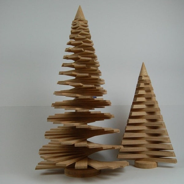 Handmade Wooden Christmas Tree Natural / 25in-63cm / Oak wood / registered patent/ Weihnachtsbaum Holz /Tannenbaum/ decoration / rotating