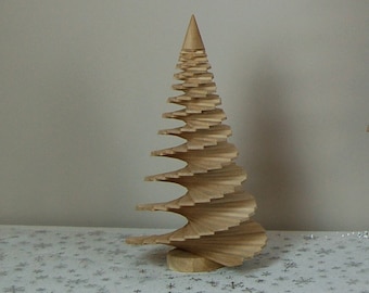 Handgefertigter Weihnachtsbaum aus Holz Natur / 17in-42cm / Eiche / eingetragenes Patent / Dekoration / Tannenbaum / Weihnachtsbaum Holz / Altholz