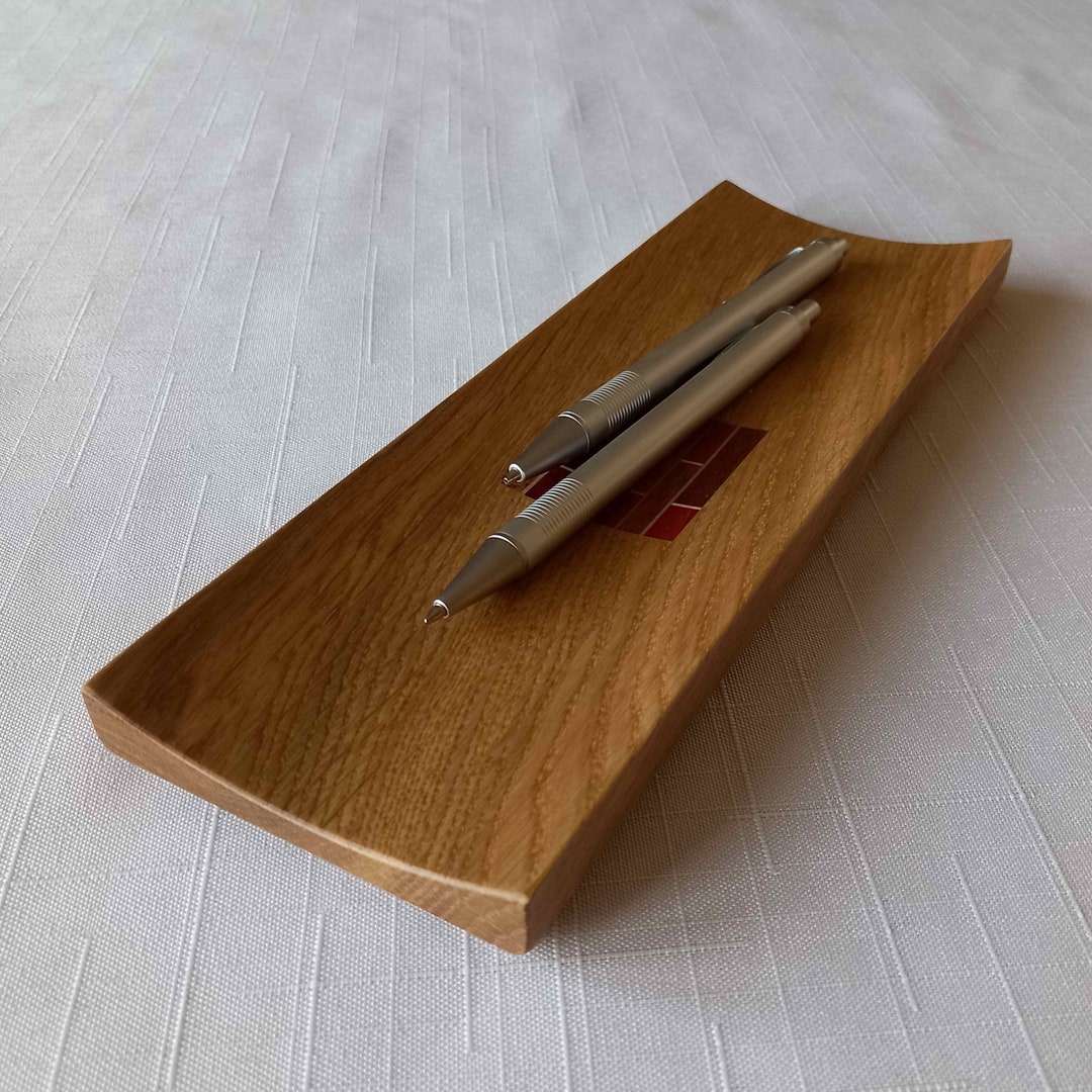 Wooden Pen Tray Wooden Pencil Holder Oak Etsy