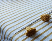 Moroccan blanket, Moroccan Pompom Blanket,bedroom blanket,moroccan throw blanket,pompom Bed Cover Ivory White and Yellow Mustard Stripes