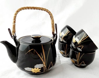 Japanese teapot | Etsy Black hand painted tea kettle online