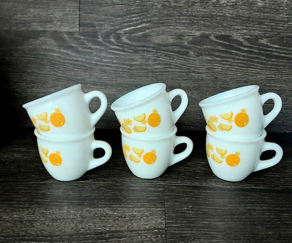 6 Vintage Italian Coffee Cups/ Espresso Cups / Clear Glass Coffee