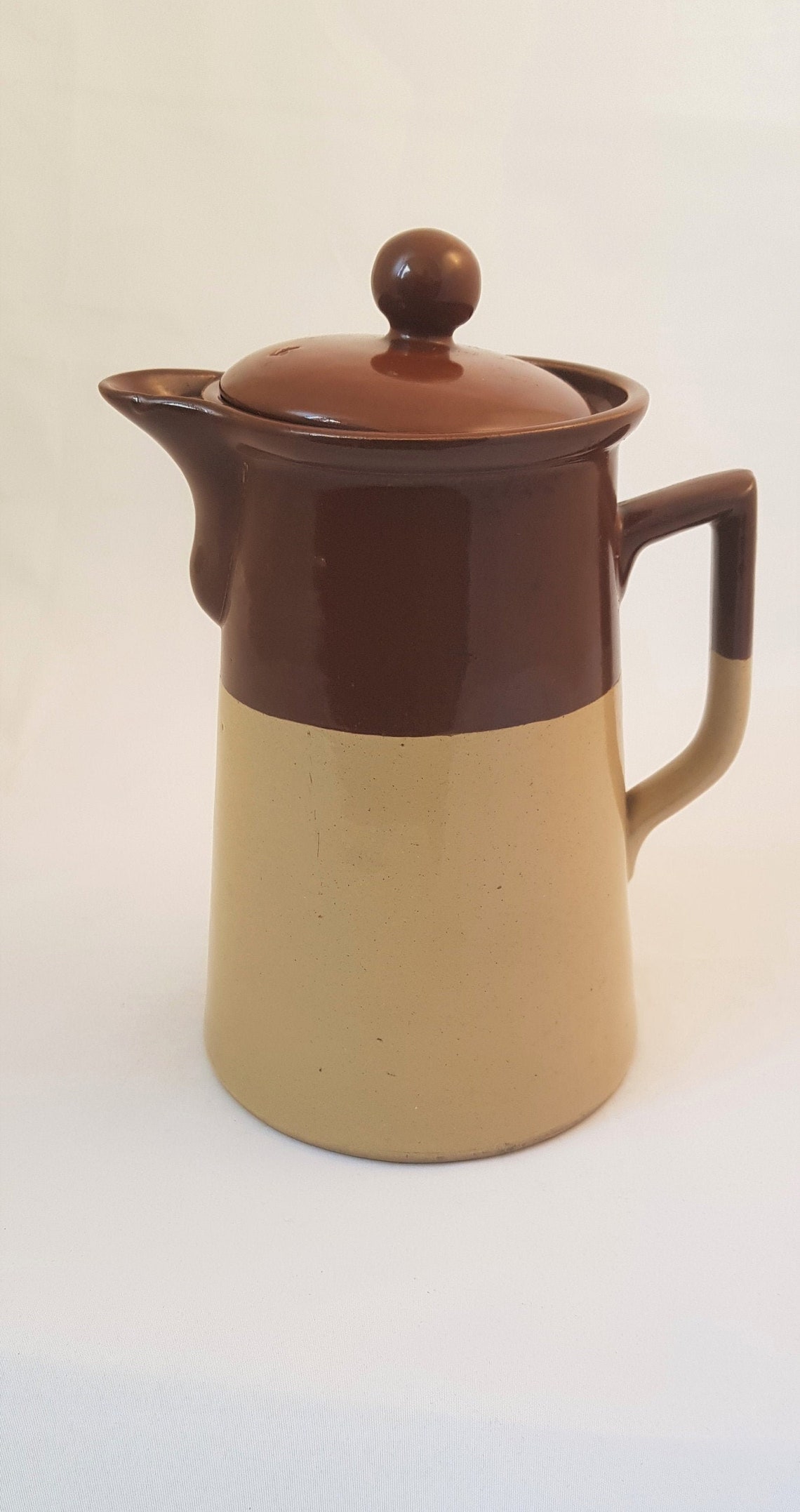 Art Deco Bourne Denby Brown Beige Glazed Coffee Pot/ Teapot Etsy UK
