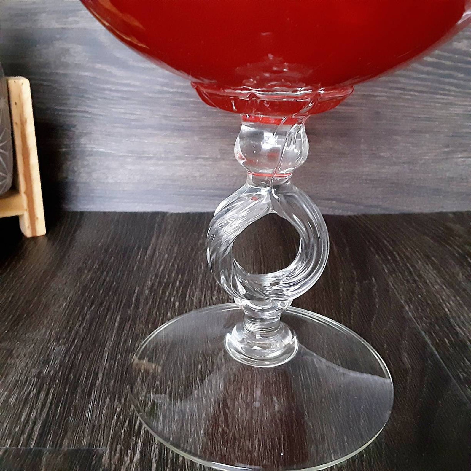 Vintage Glass Empoli Brandy Balloon Vase Retro XL Large Red Etsy UK