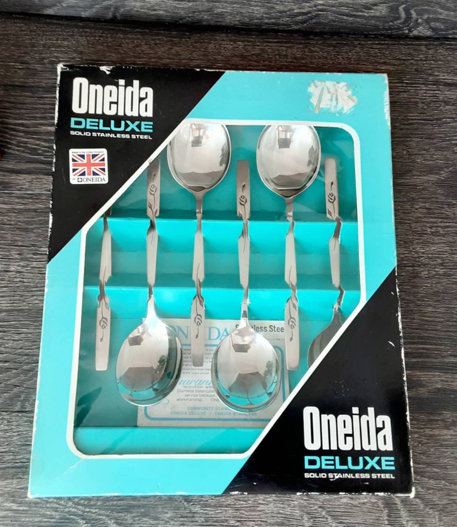 Vintage ONEIDA Stainless Steel Soup Spoons Retro Boxed Set of Etsy UK