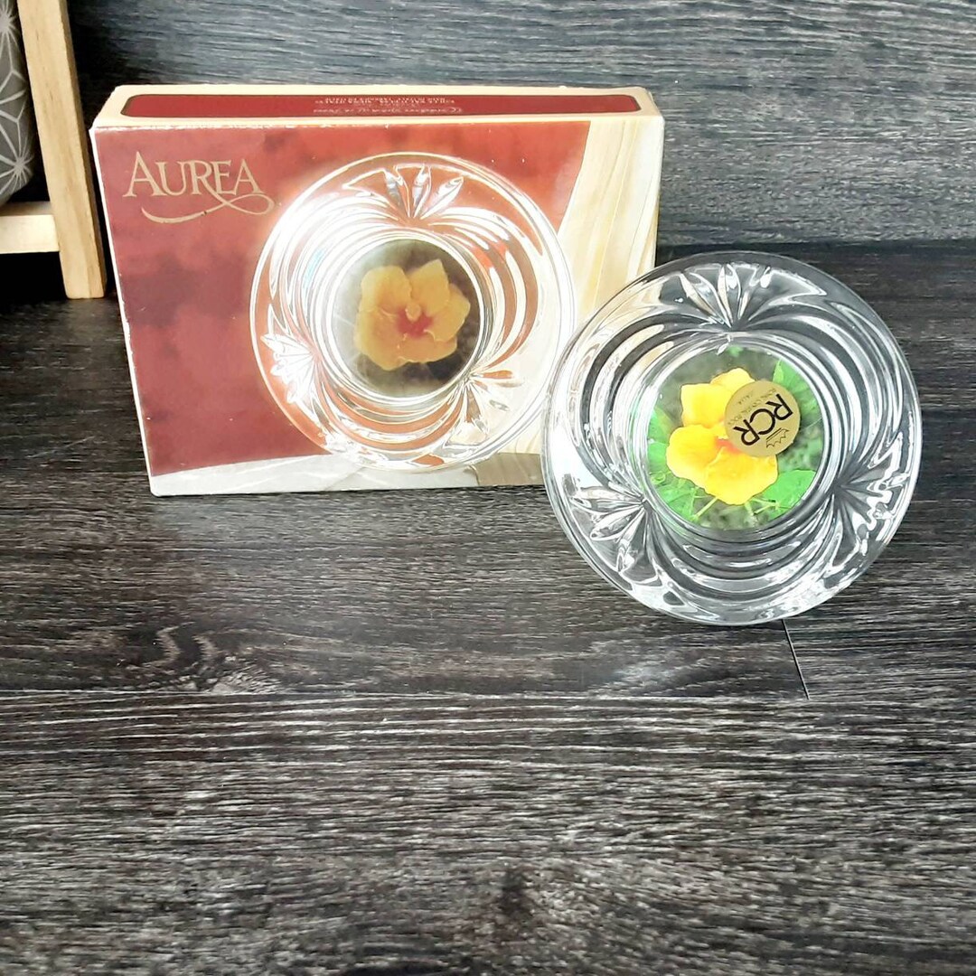 Vintage RCR Crystal Photo Frame, Round Glass Picture Frame, Royal