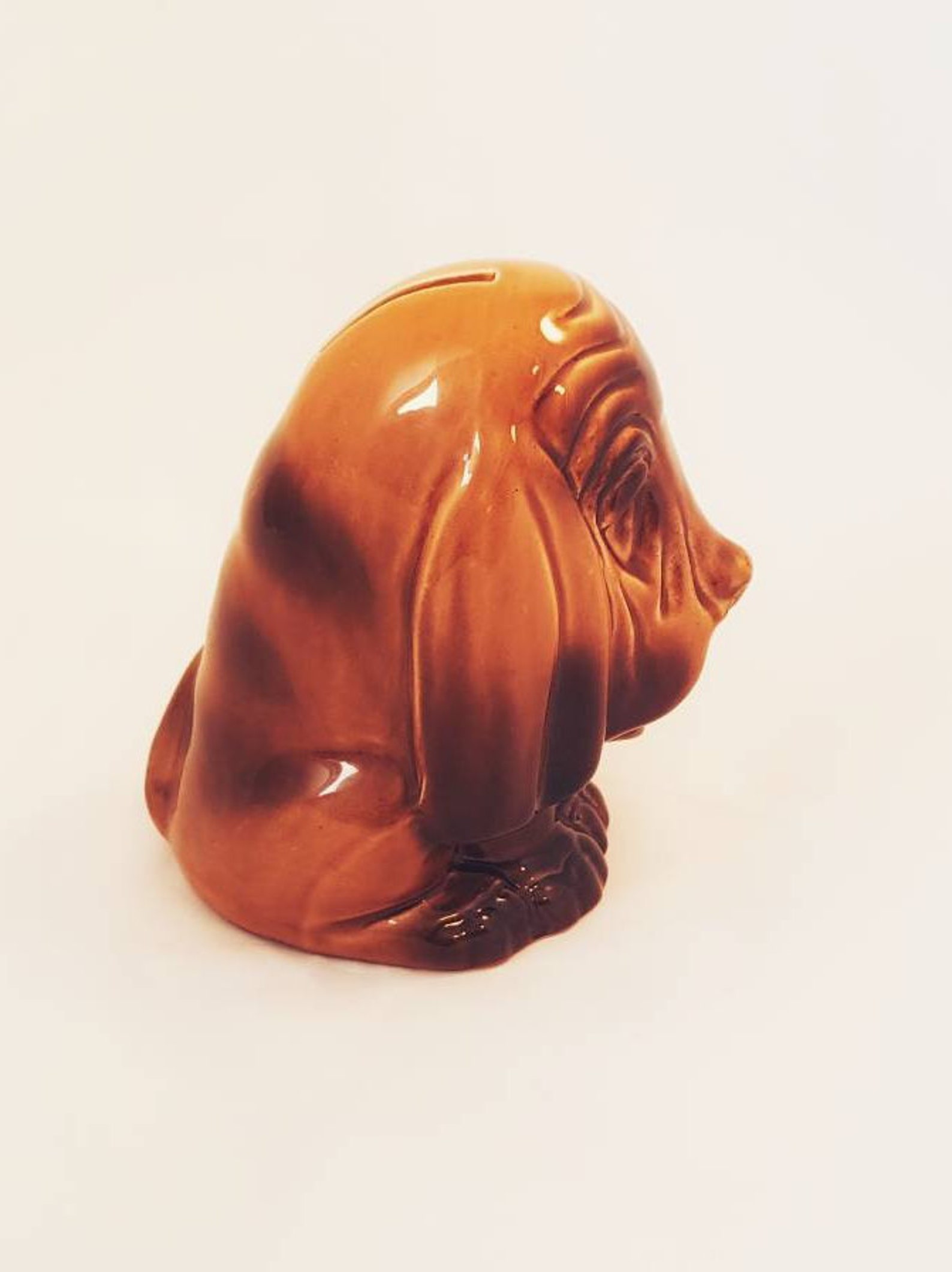Vintage Sad Dog Ceramic Money Box Retro Dog Piggy Bank Brown Etsy