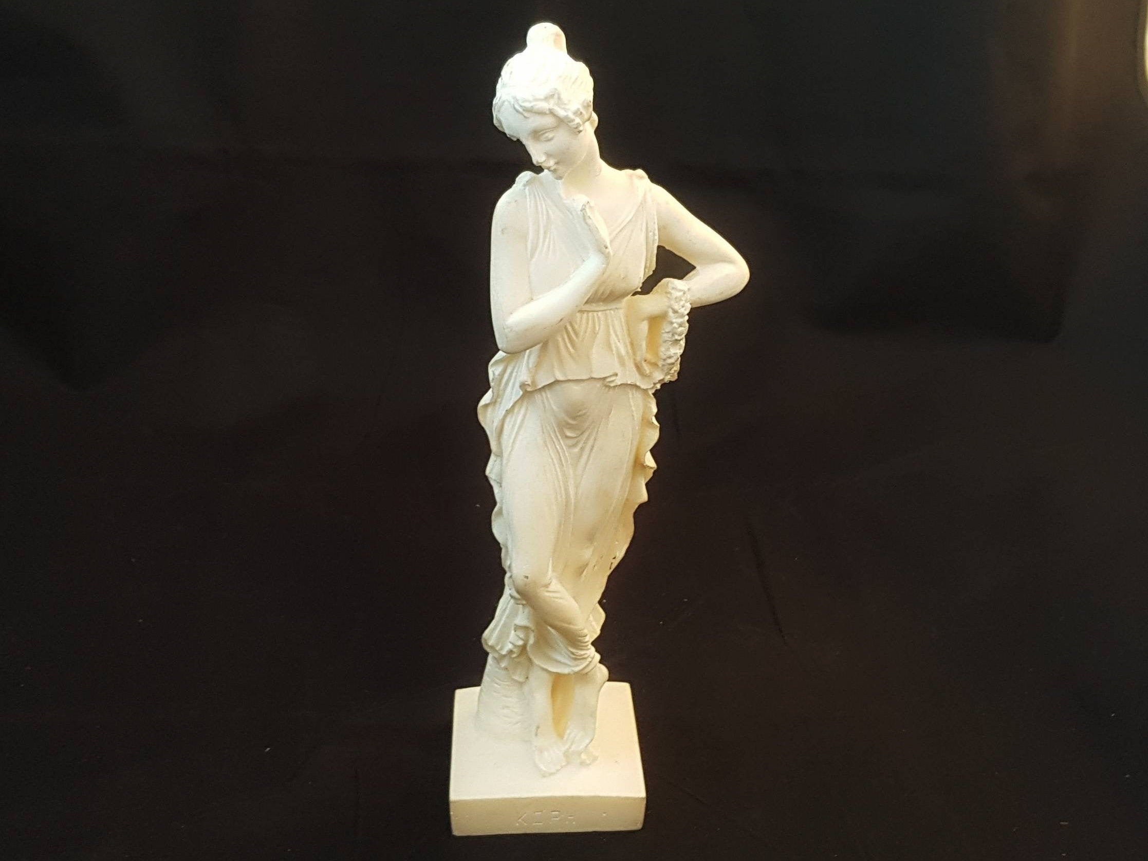 Ancient Greek Goddess Alabaster Statue Sculpture Vintage Etsy
