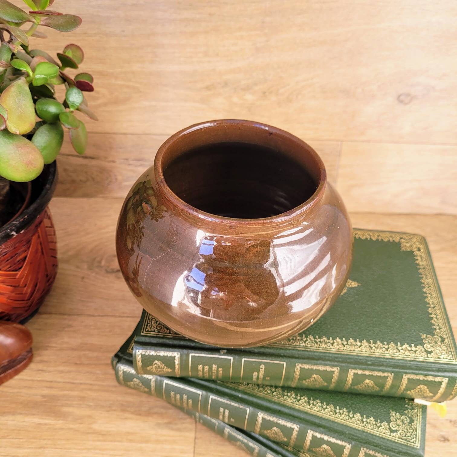 Vintage Drip Glaze Vase , Retro Rabownass Vase 10/52 Limited Edition, Mid Century Brown Vase, 1960s Vase .