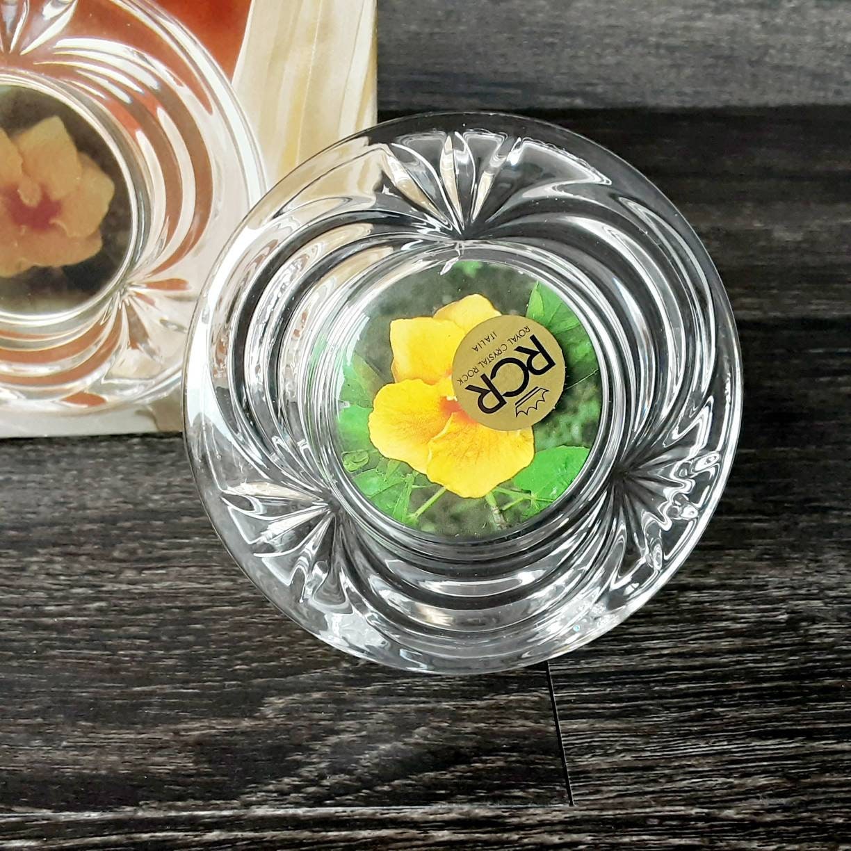 Vintage RCR Crystal Photo Frame Round Glass Picture Frame Etsy