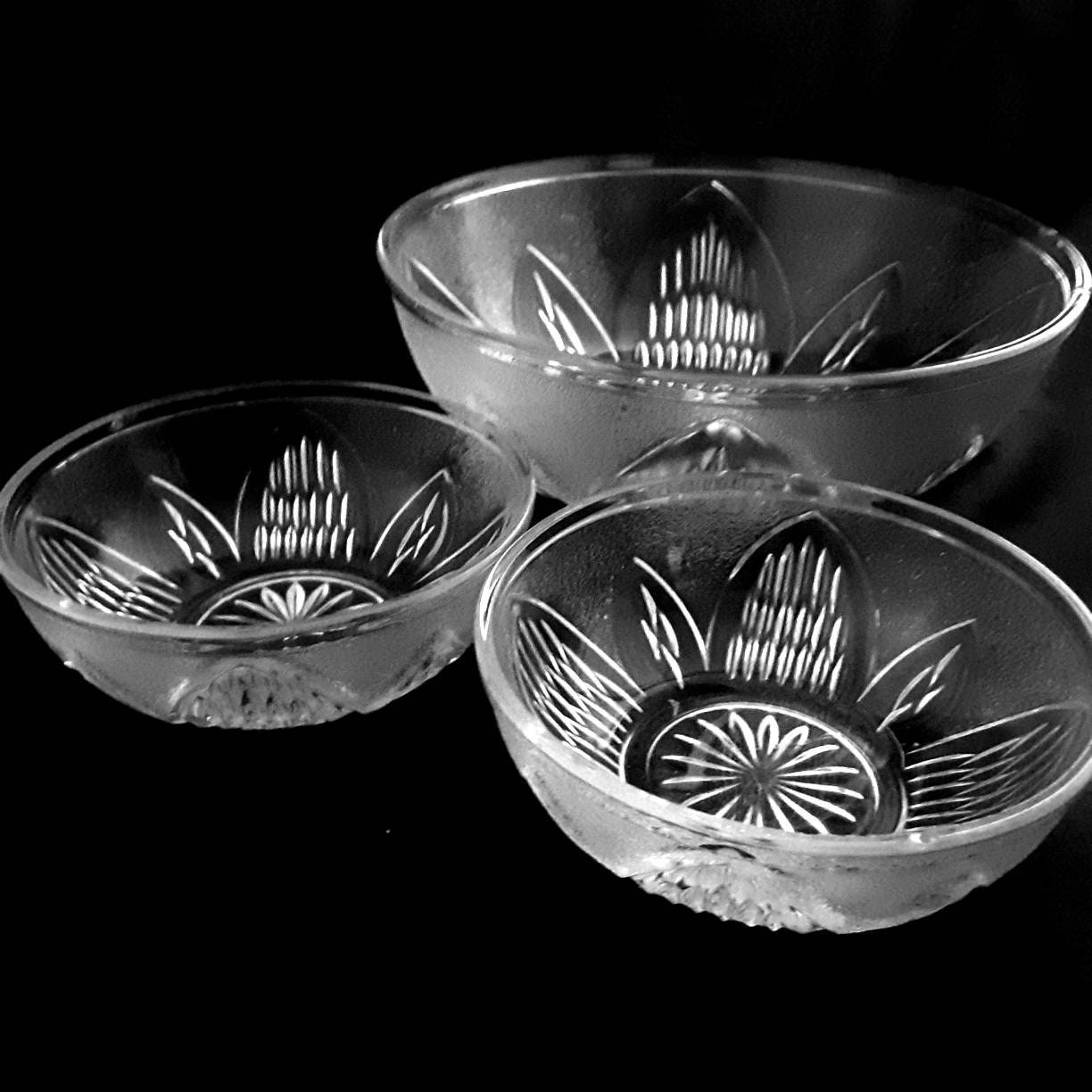 Vintage Cut Glass Trifle Bowl Retro Clear Glass Dessert Etsy