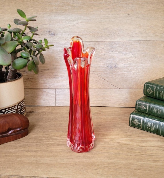 ▽昭和レトロ△Japanese vintage flower vase レット - メルカリ