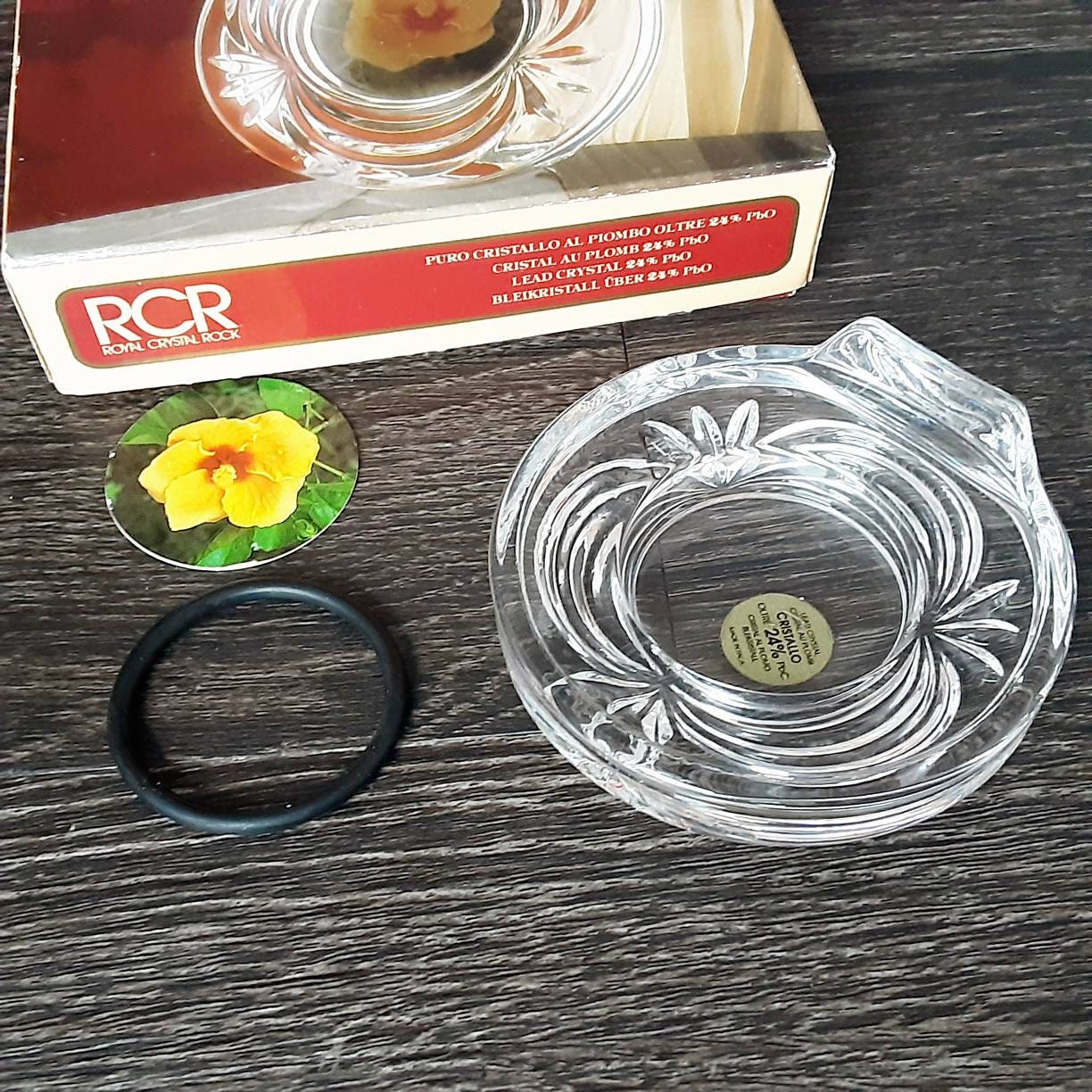 Vintage RCR Crystal Photo Frame Round Glass Picture Frame Etsy