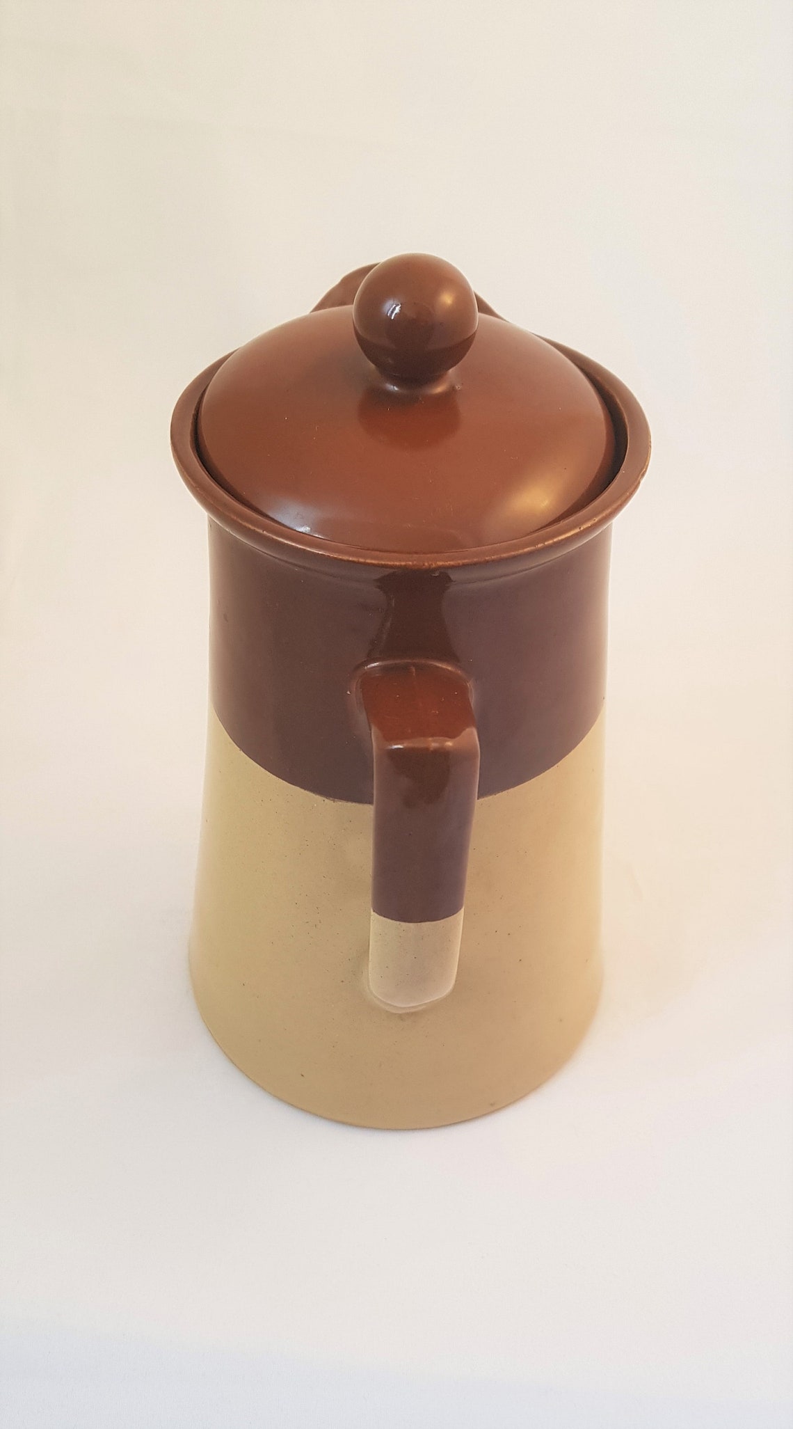 Art Deco Bourne Denby Brown Beige Glazed Coffee Pot/ Teapot Etsy