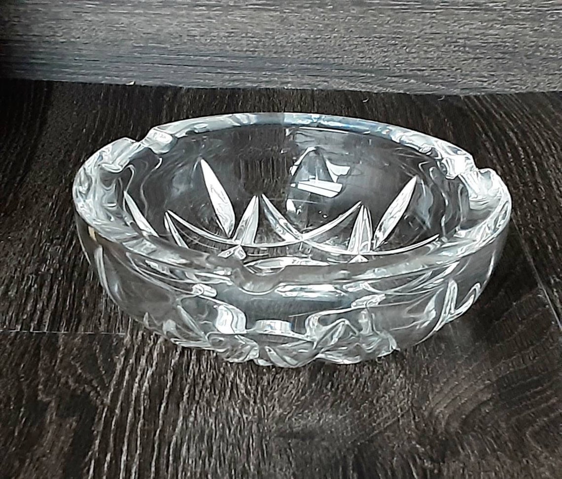 Vintage Lead Crystal Ashtray Retro Cut Glass Ash Tray Etsy