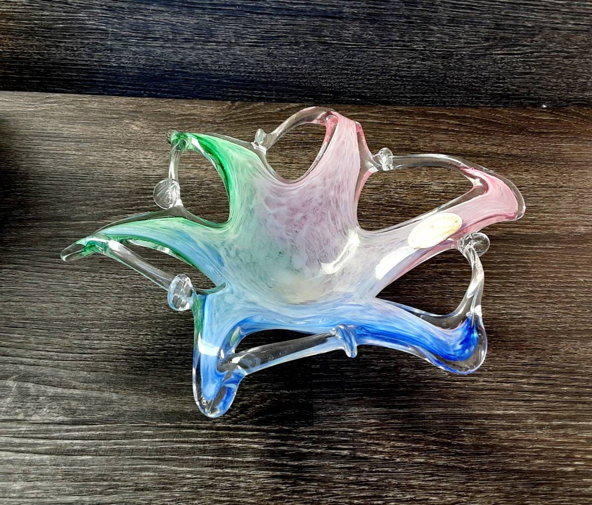 Vintage Murano Glass Starfish Bowl Retro Italian Glass Dish Etsy
