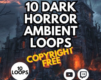 Dunkle Horror-Ambient-Musik, wiederholbar, 10 urheberrechtsfreie Titel, Twitch-Streamer, YouTuber, Inhaltsersteller, gruselige Hintergrundmusik