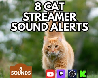 Tonwarnungen für Twitch-Streamer, Audiobenachrichtigungen für YouTube-Livestreamer, 10 Sounds, Katzengeräuschwarnungen für Streamer, Audiowarnungen