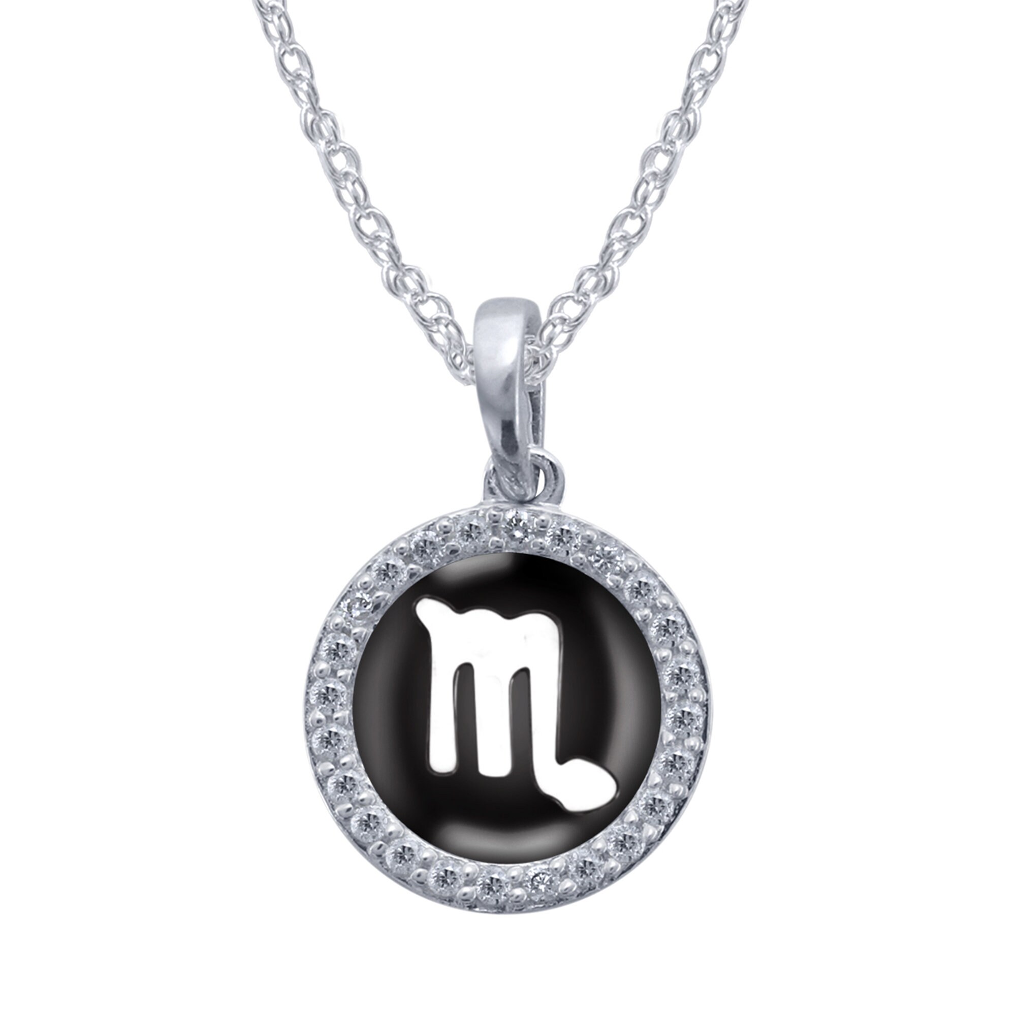 Zodiac Pendant Necklace Diamond Pendant Zodiac Charm Necklace Etsy