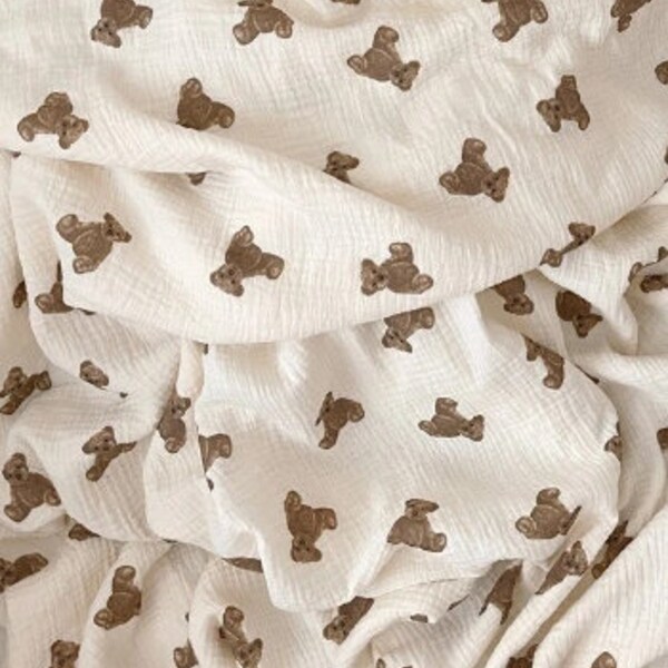 Teddy bear crib sheet , Custom crib sheet , Crib bedding , Baby bedding , Muslin crib sheet , Crib fitted sheet