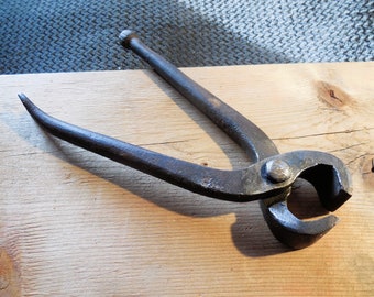 Vintage Farrier's Nippers 8" - Hand Forged, Heavy Duty - USA 1915 or earlier