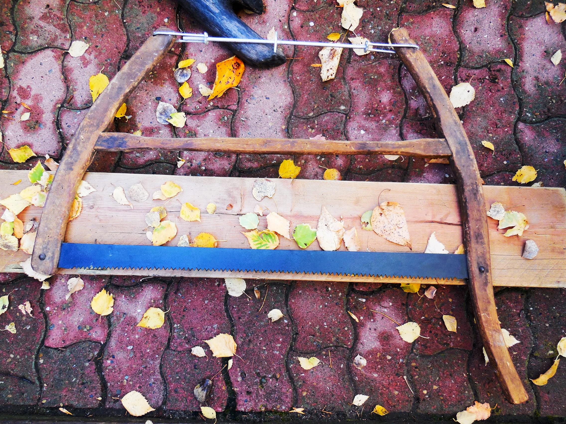 Antique Bow Saw, Refinished Rustic Wall Decor - Hand Made, Primitive ...