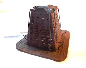 Rare Antique Tin Toaster / 4 Slice Stove Top Toaster - 1910s