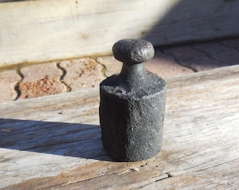Vintage European Cast Iron 1kg Weight, Farmhouse Steampunk Decor
