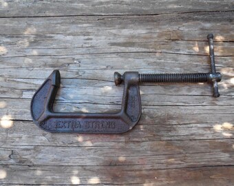 Vintage Fuller Cast Iron C-Clamp, 3 IN, Extra Strong, Japan Made
