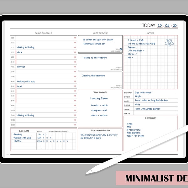 Daily Hourly Planner - Etsy
