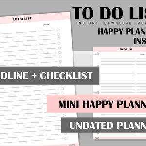 Mini Happy Planner Printable To Do List Printable Planner | Etsy