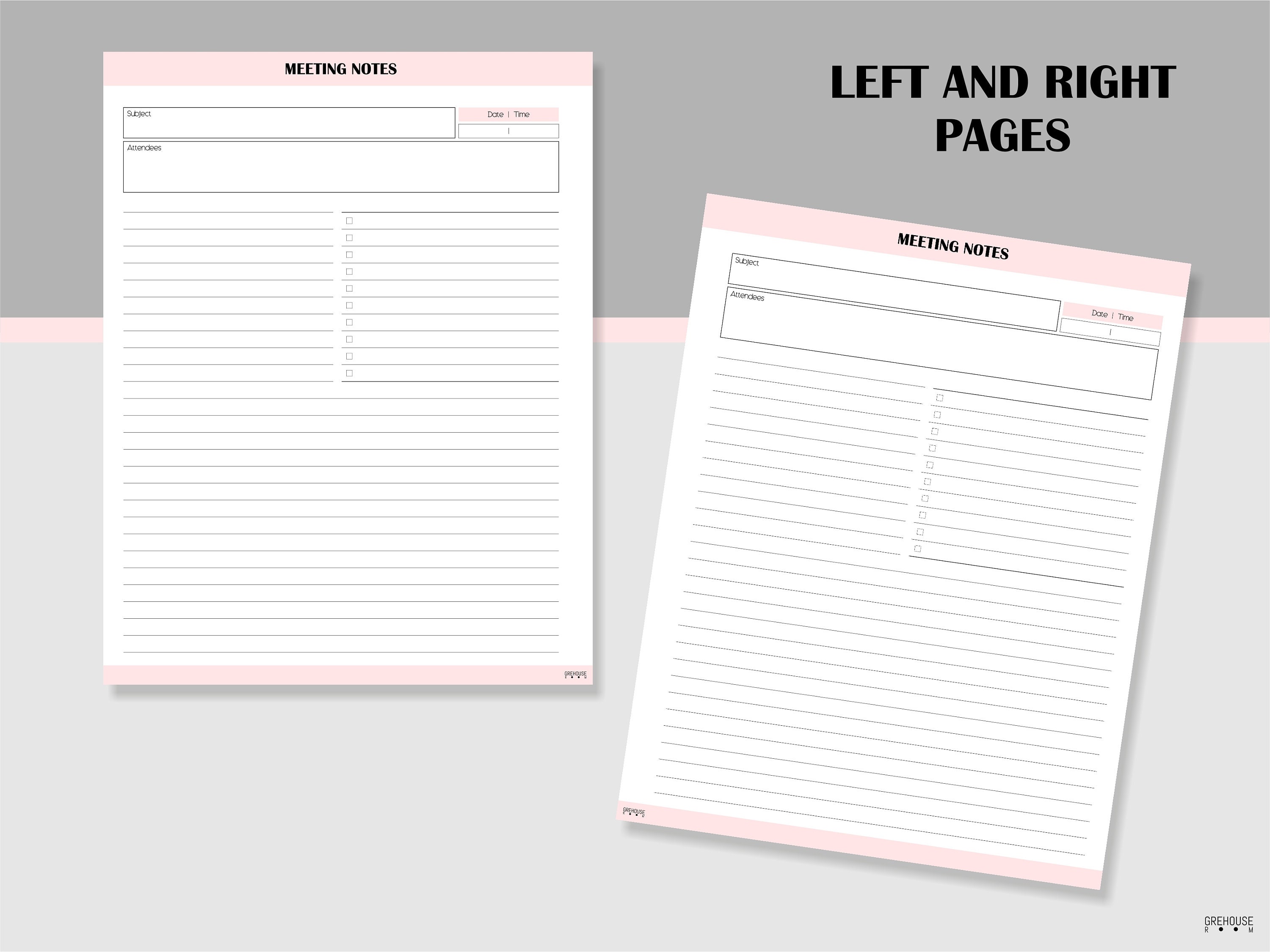 MEETING NOTES Printable Office Planner Inserts Undated Work Planner to Do List Task Checklist ...