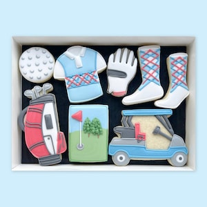 Caja de regalo de galletas glaseadas de golf