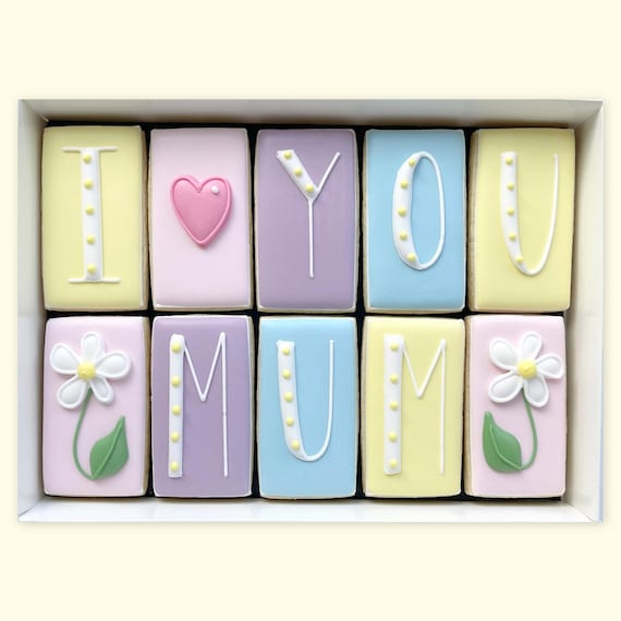 I Love you Mum Iced Biscuits