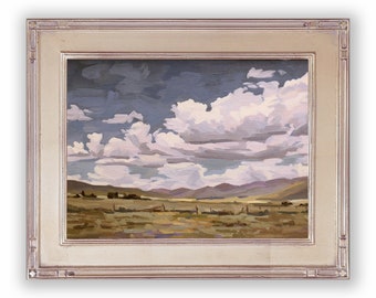 Oil Painting Art Print, Landscape Fine Art Giclee, Print of Oil Painting Landscape, Wall Art, Clouds, Open Sky, Art Prints, Home Decor