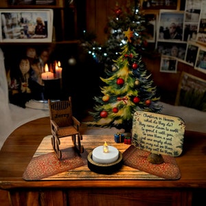 Christmas in Heaven Memorial, Empty Rocking Chair display, 1 , 2 or 5 chairs, Deluxe, Sublimated wood , Remembrance, Christmas Ornament