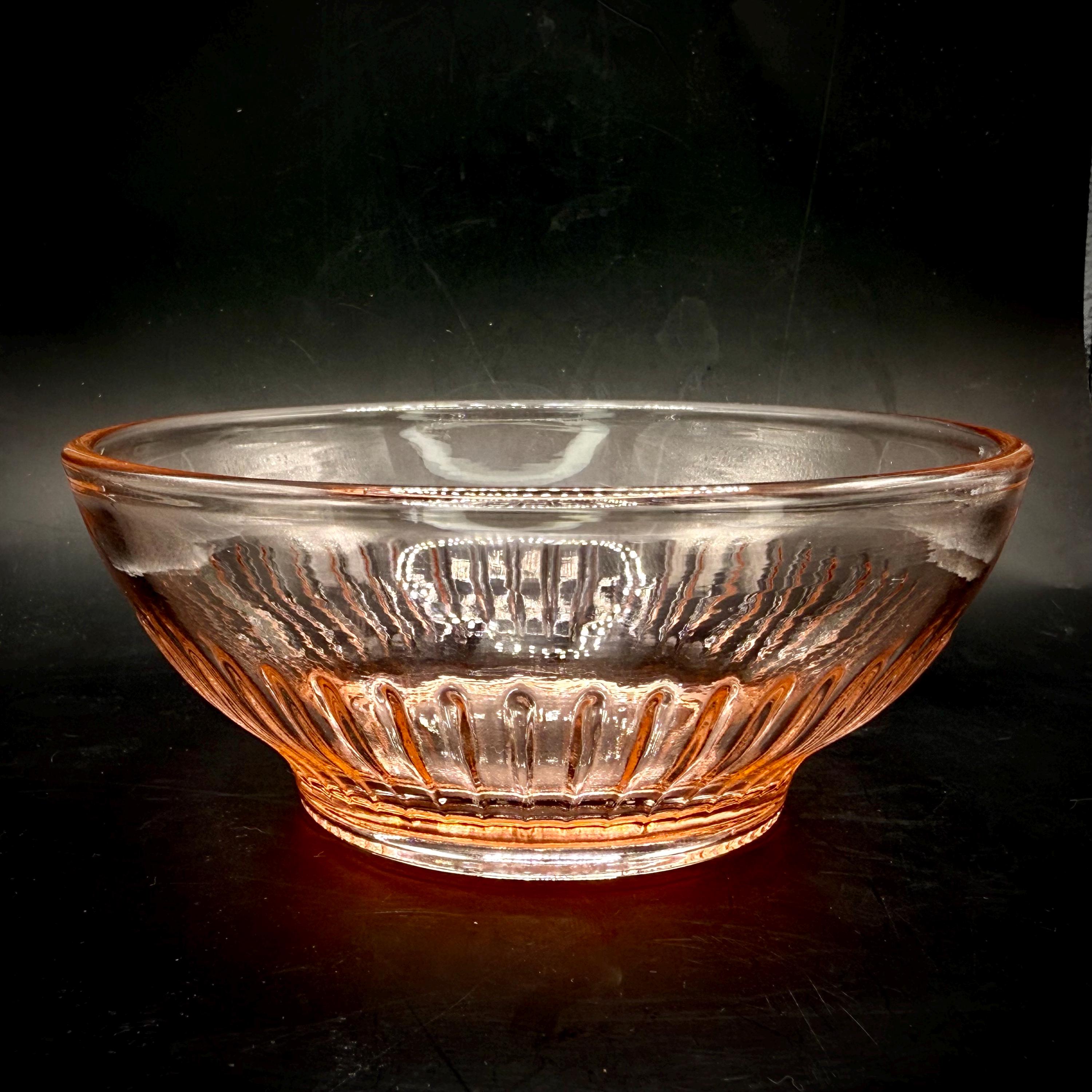 Rosaline Pink Depression Glass Bowl – Selenium & Cadmium Glow – Flame ...