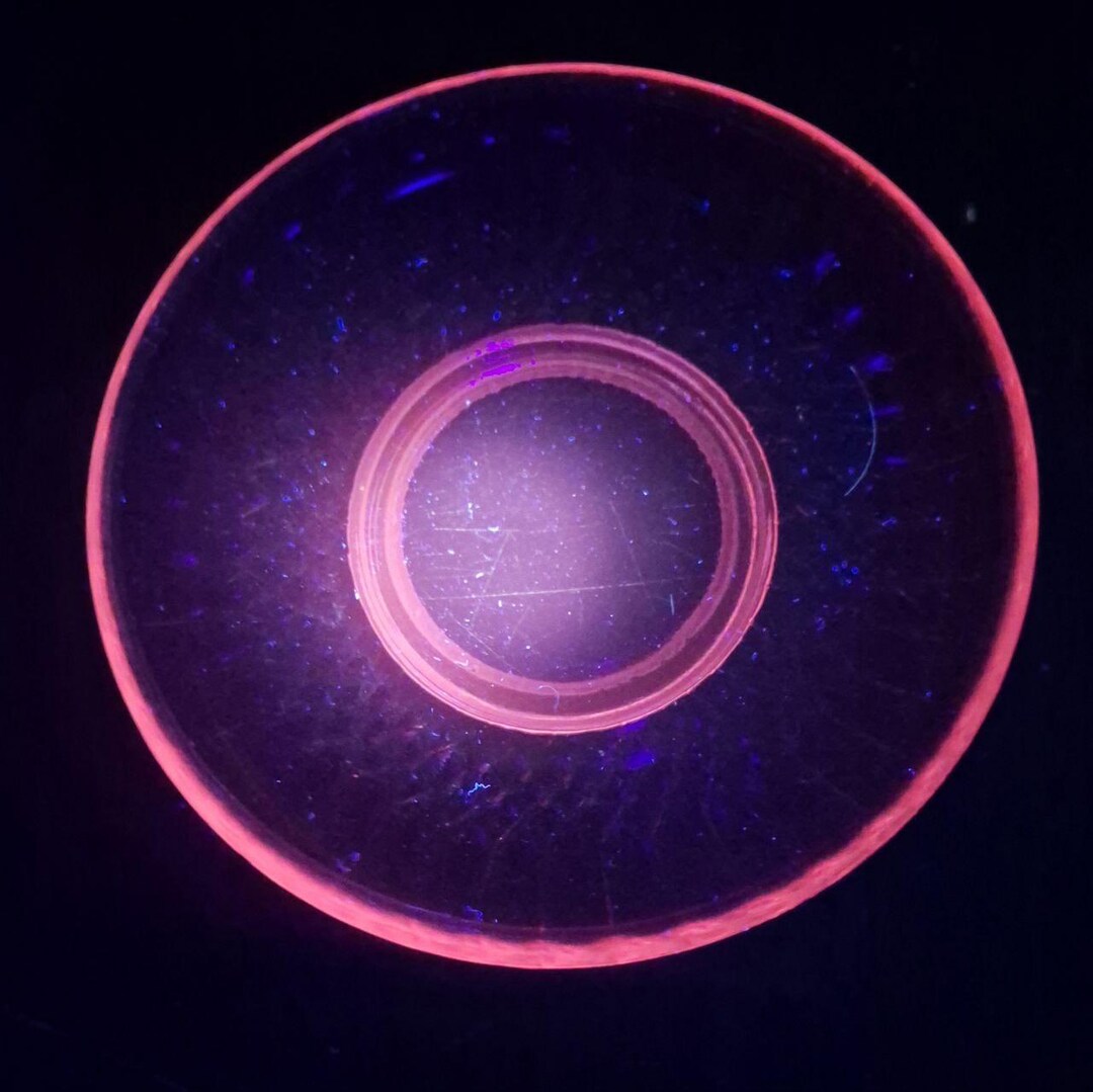 Vintage Rosaline Pink Depression Glass Dessert Plate, Glows Red Pink ...