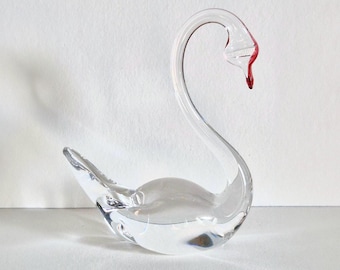 ヴィンテージガラスの白鳥の小物皿 - Etsy 日本