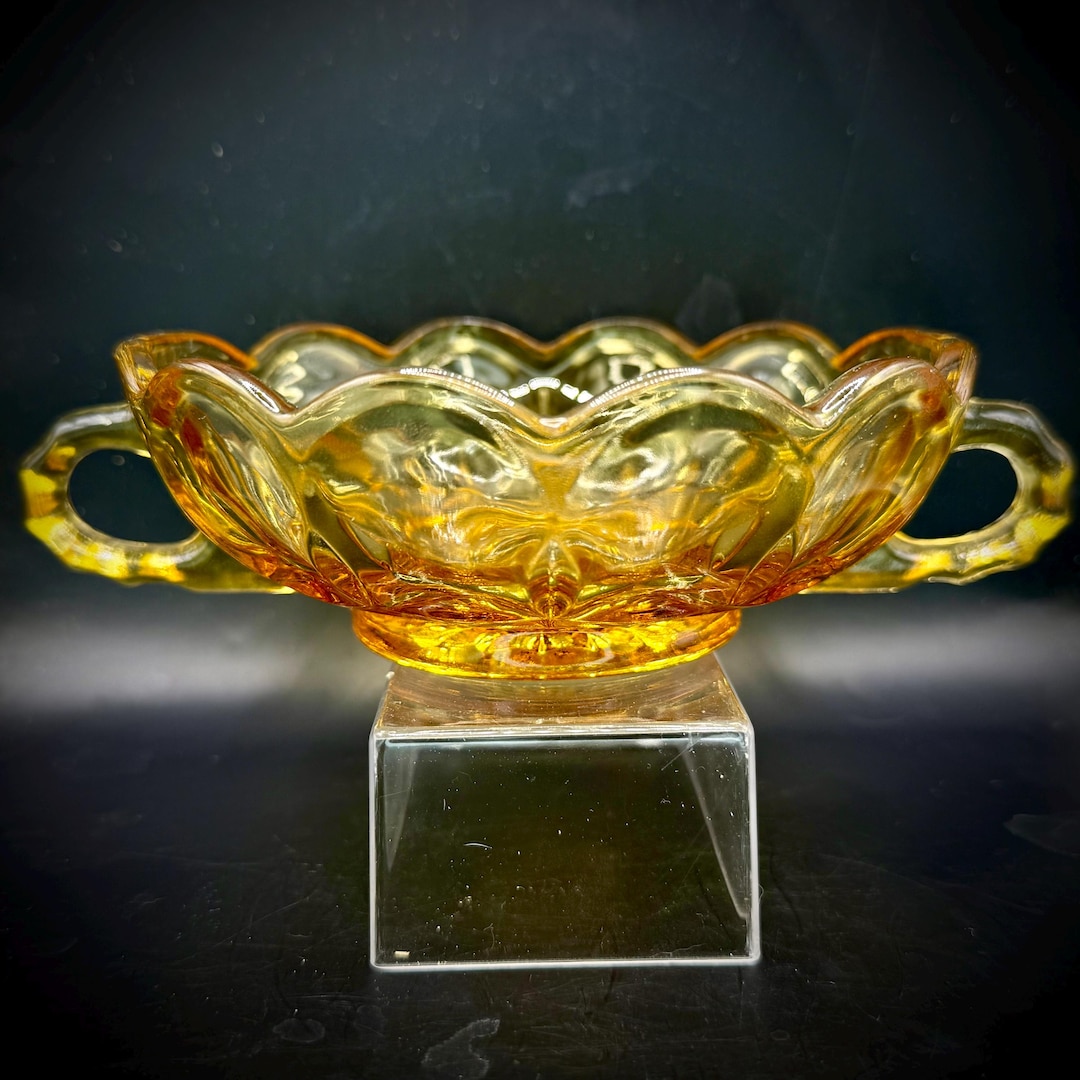 Amber Depression Glass Bowl