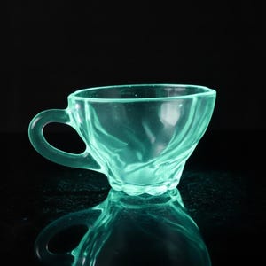 Vintage Hazel Atlas Capri Snack Cup | Azure Blue UV Reactive Glass