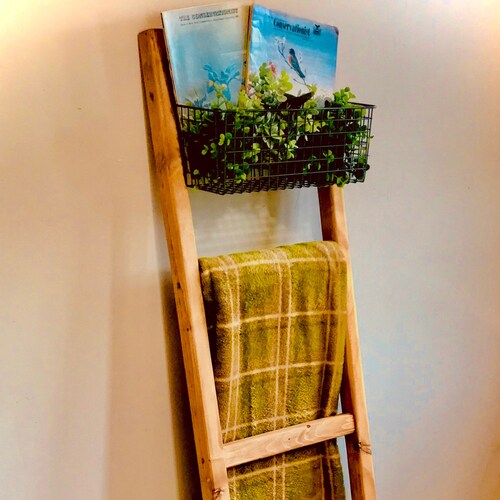 Blanket Ladder Towel Rack 6 Ft Quilt Storage Etsy