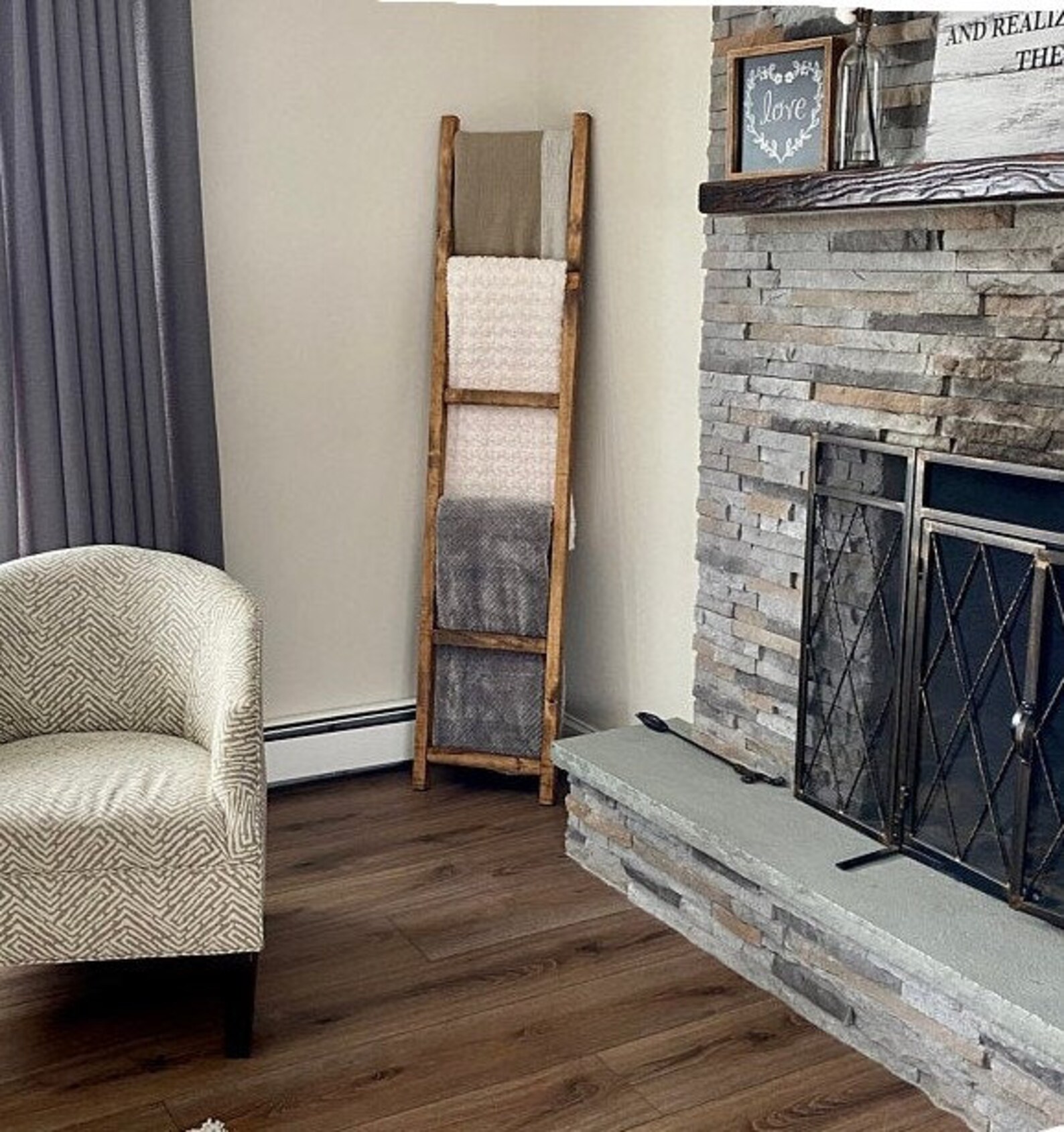 Blanket Ladder Tall Wood Quilt Rack 6ft Blanket Ladder 4ft Etsy