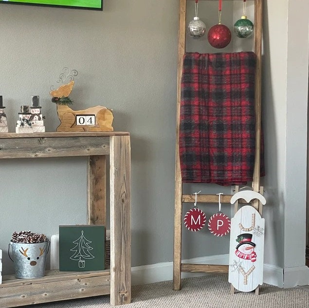 Wood Blanket Ladder Quilt Rack Towel Storage Etsy