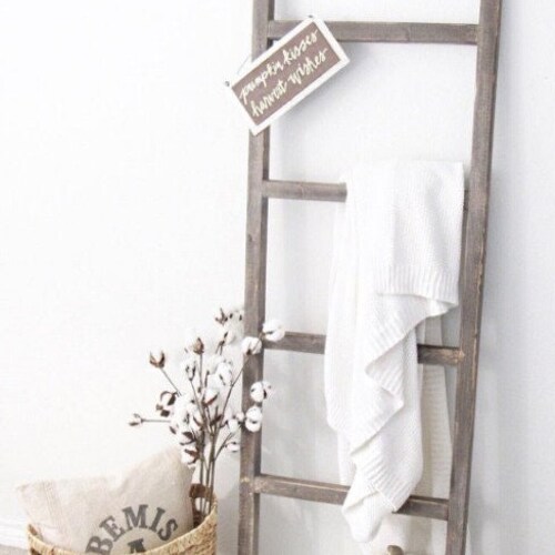 Blanket Ladder Towel Rack 6 Ft Quilt Storage Etsy