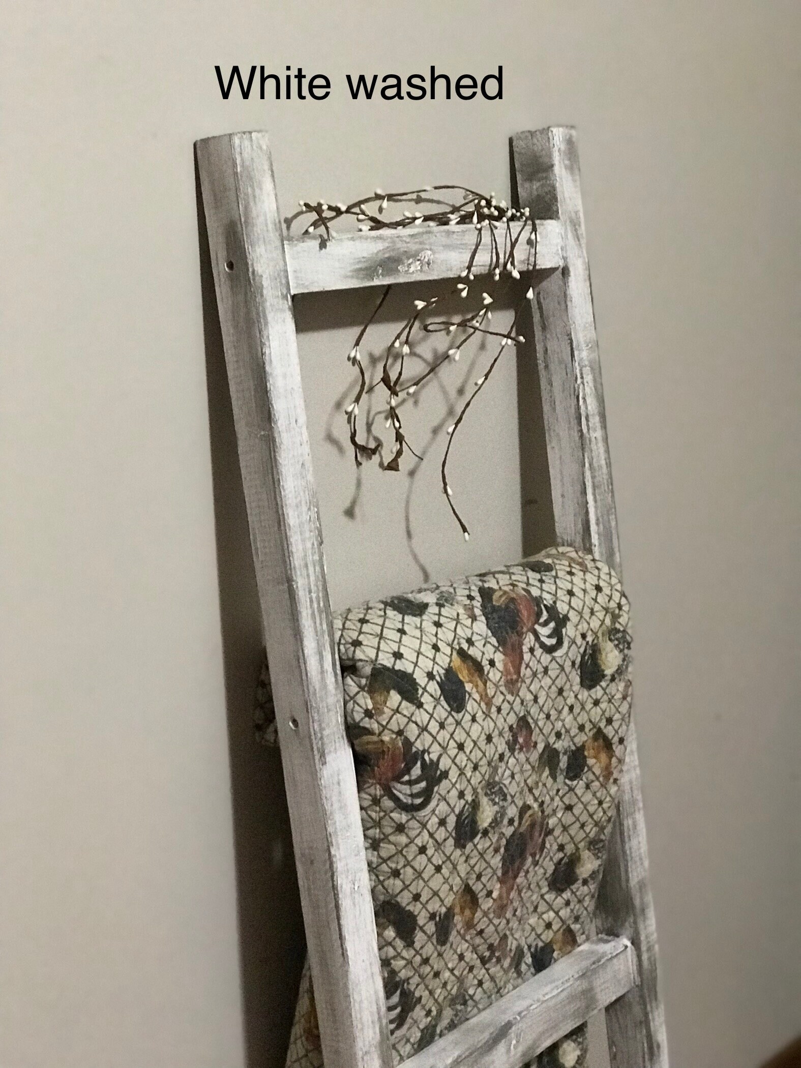 Blanket ladder with Basket Quilt Rack Towel Storage Blanket Etsy