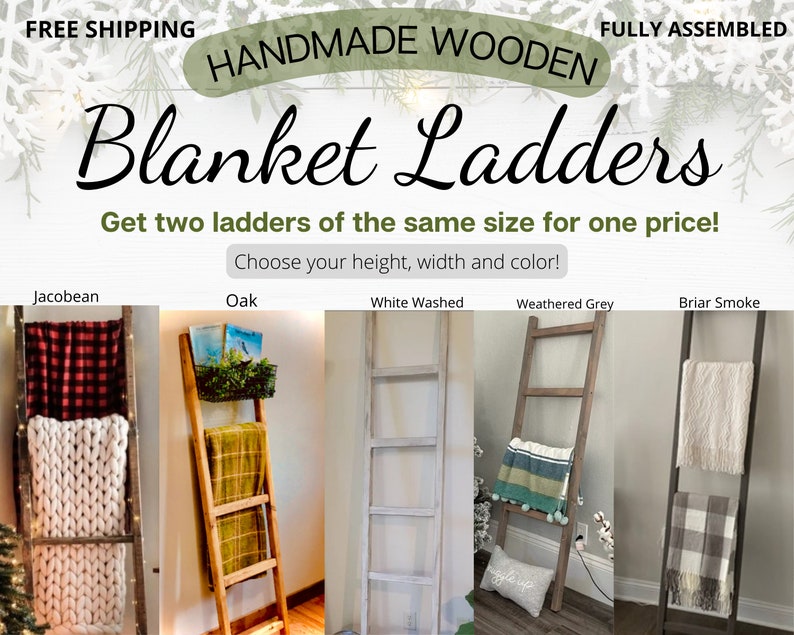 5 Ft Blanket Ladder 6 Ft Wood Quilt Rack Etsy